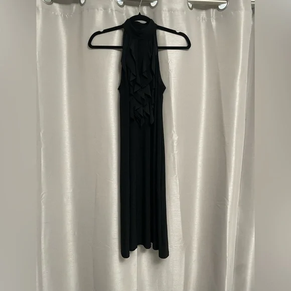 ✨ MSK Black Halter Cocktail Dress with Ruffle Detail – Elegant & Chic ✨ - Picture 2 of 3